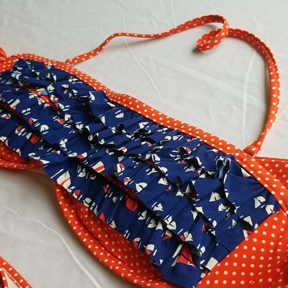 Sperry topsider sailboat polka dot bandeau bikini